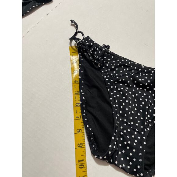 Victoria’s Secret Black & White Polka Bikini Bottom Size L - Picture 8 of 9